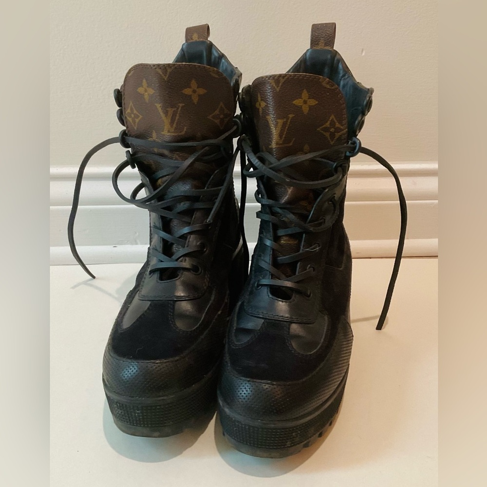 Louis Vuitton Monogram Black and Brown Boots